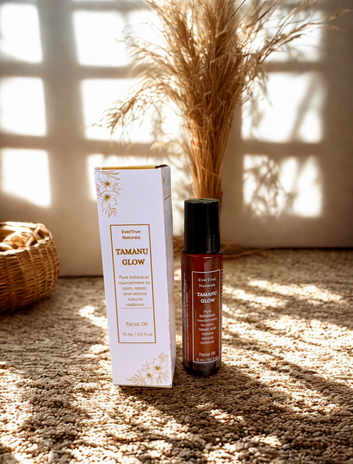 Tamanu Glow~ Facial Oil 15ml roller bottle (Sweet floral pure botanical nourishment to calm, repair and restore natural radiance)