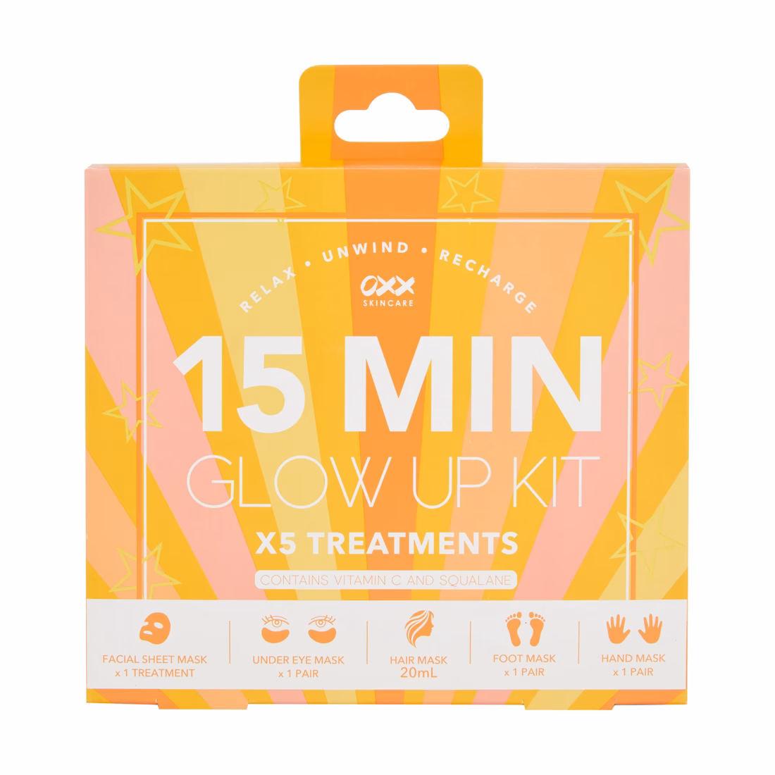 OXX Skincare 5 Pack 15 Min Glow Up Kit - Vitamin C and Squalane