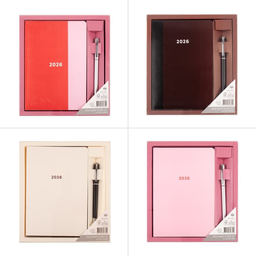 Avondale 2026 Diary A5 DTP & Pen Set - Assorted*